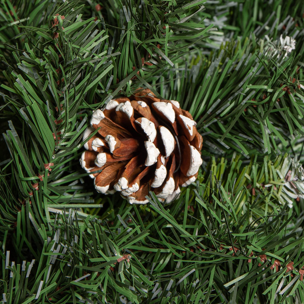Samuel Alexander Green Snow King Fir Hanging Christmas Wreath with Pinecones 60cm Image 5