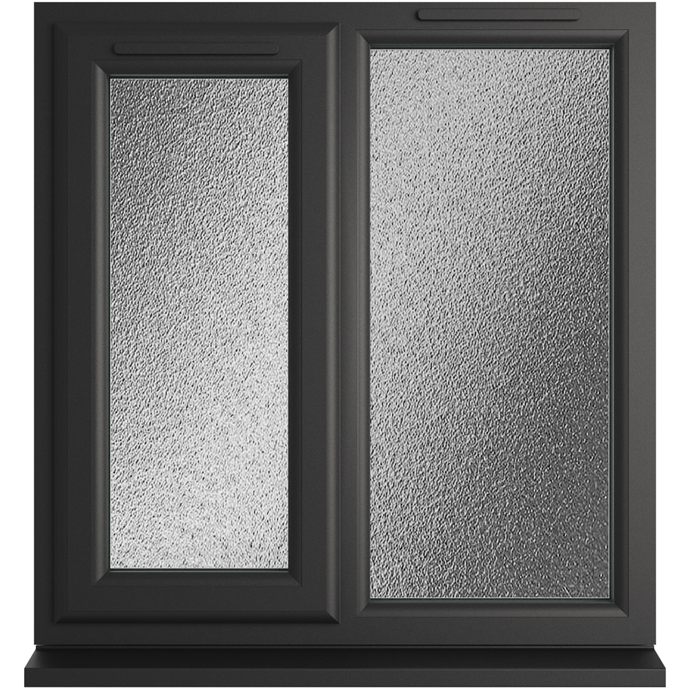 Crystal Black and White LH Side Hung Next to a Fixed Obscure Double Glazed Window 905 x 965mm Image 1