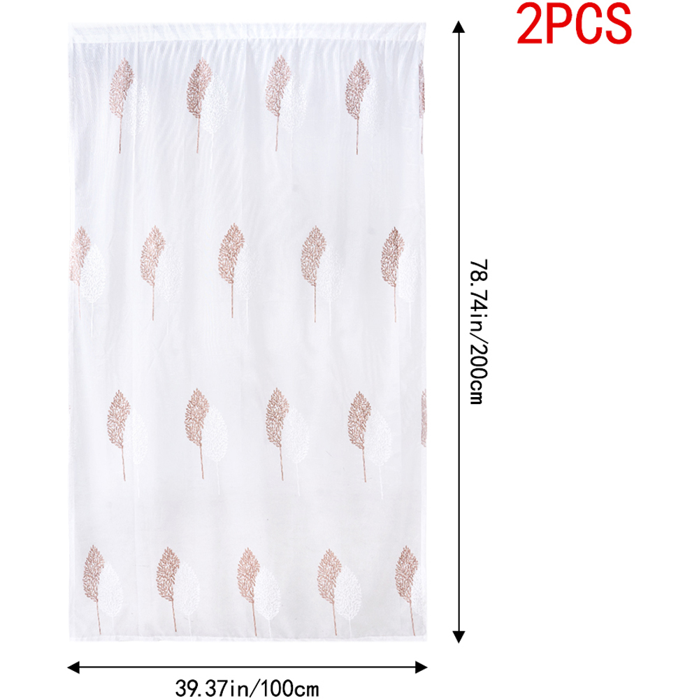 Living and Home Semi-Sheer Embroidered Leaf Curtains 100 x 200cm Image 8