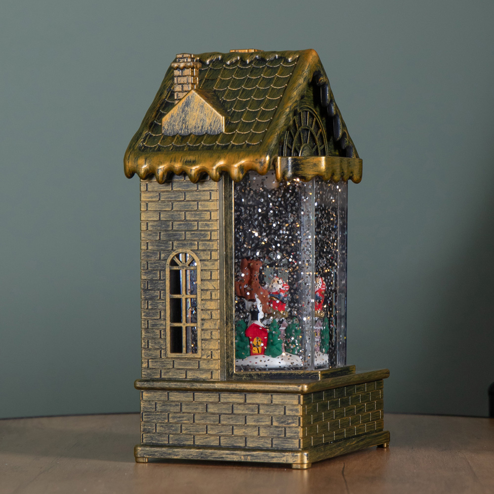 Samuel Alexander Dual Powered Santa Sleigh Scene House Water Spinner Christmas Decoration 20cm Image 5