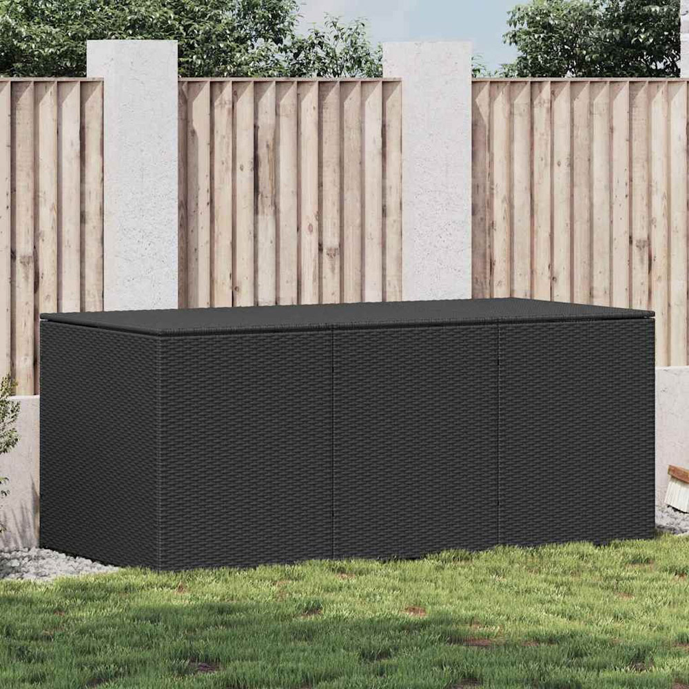 Walplus 180 x 90 x 70cm Black Poly Rattan Garden Storage Box Image 2