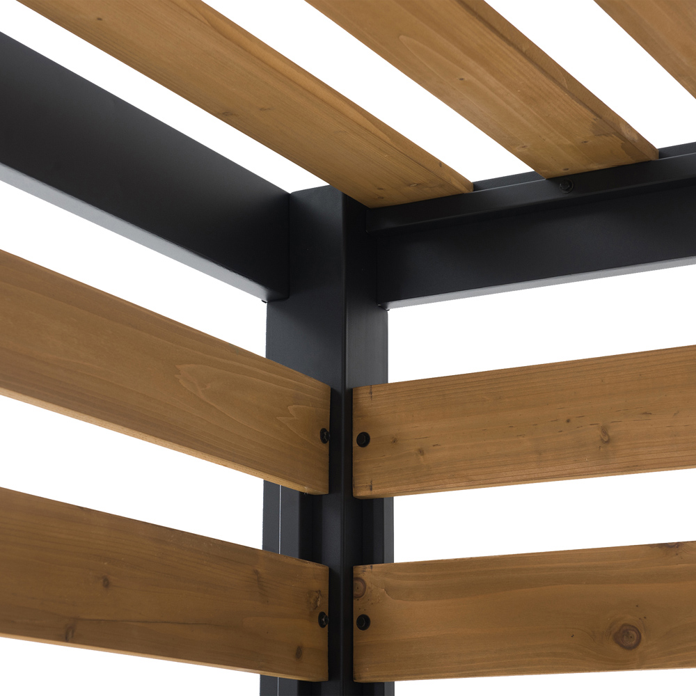 Sunjoy Marao 1.91 x 3.13m Black and Brown Steel Pergola Image 5