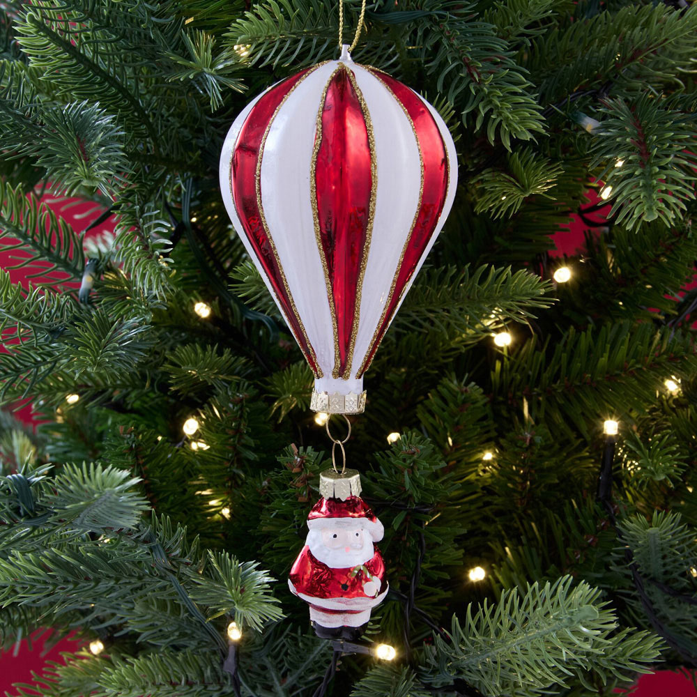 Santa's Hot Air Balloon Decoration Red Image 3