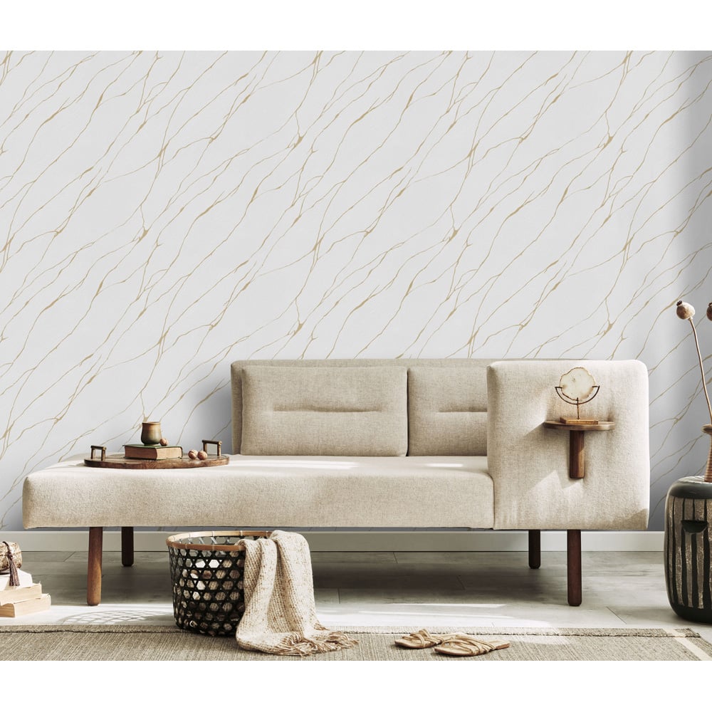 Erismann Calore Marble White Wallpaper Image 3