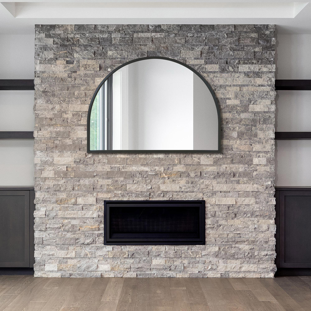 The Arcus Black Arched Wall Mirror 125 x 90cm Image 2