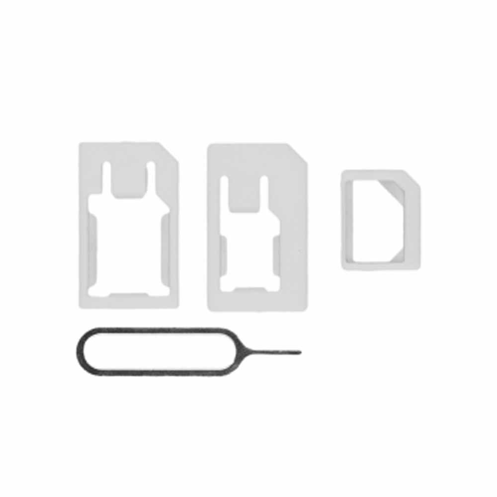 Kit Essentials 3-in-1 Sim Adapter White Plastic  - wilko