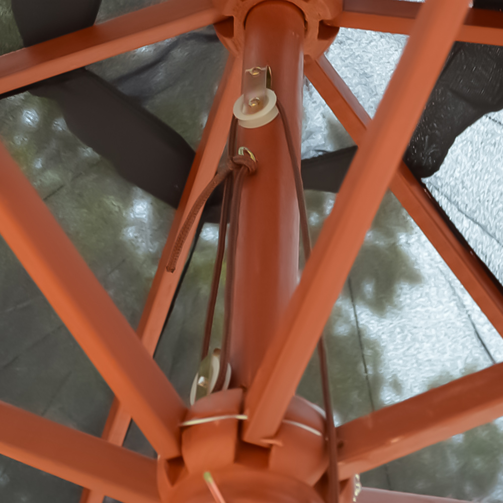 Samuel Alexander Black Wooden Parasol with Pulley 2.4m Image 6