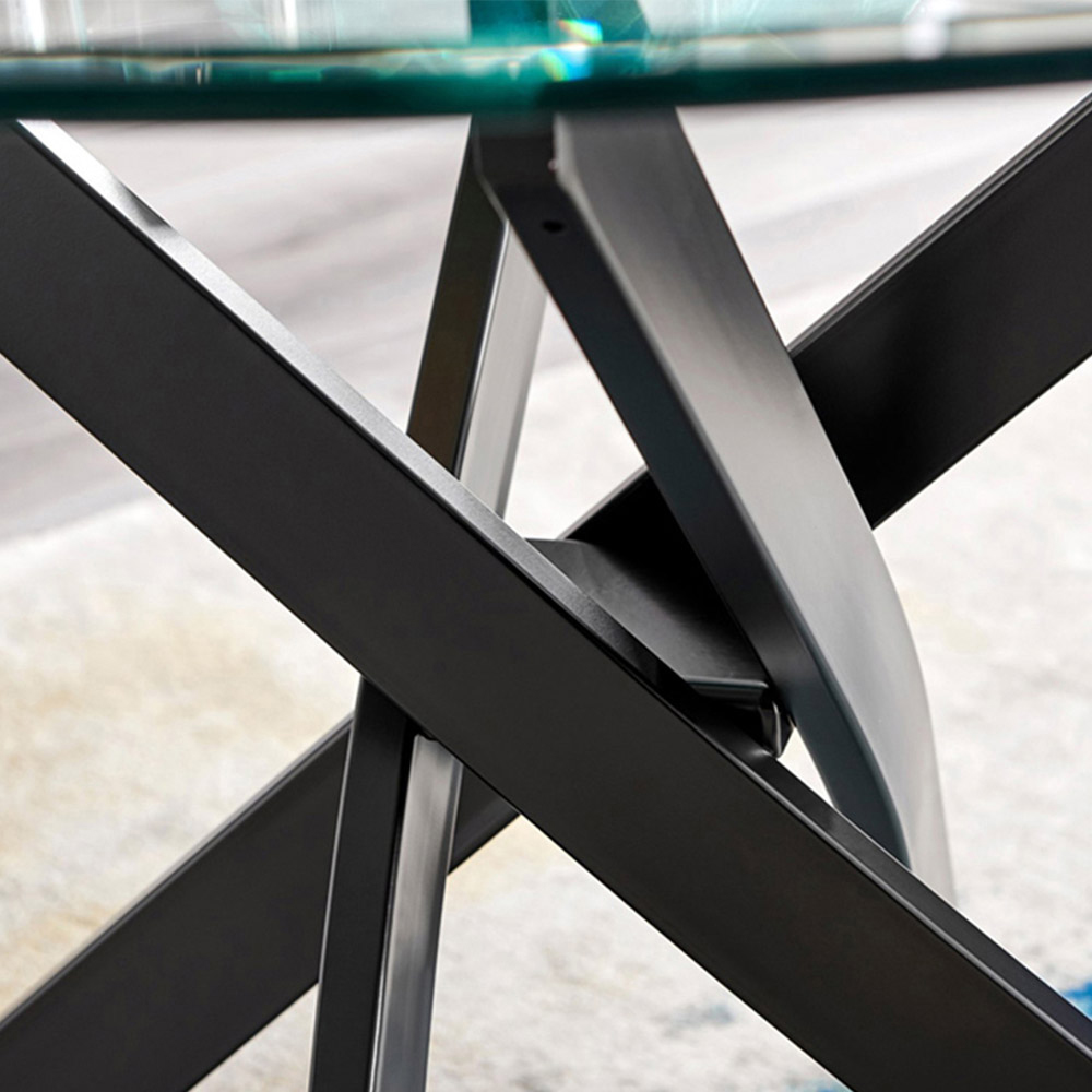 Furniturebox Arona Solara 4 Seater Round Dining Set Black and Cappuccino Image 5