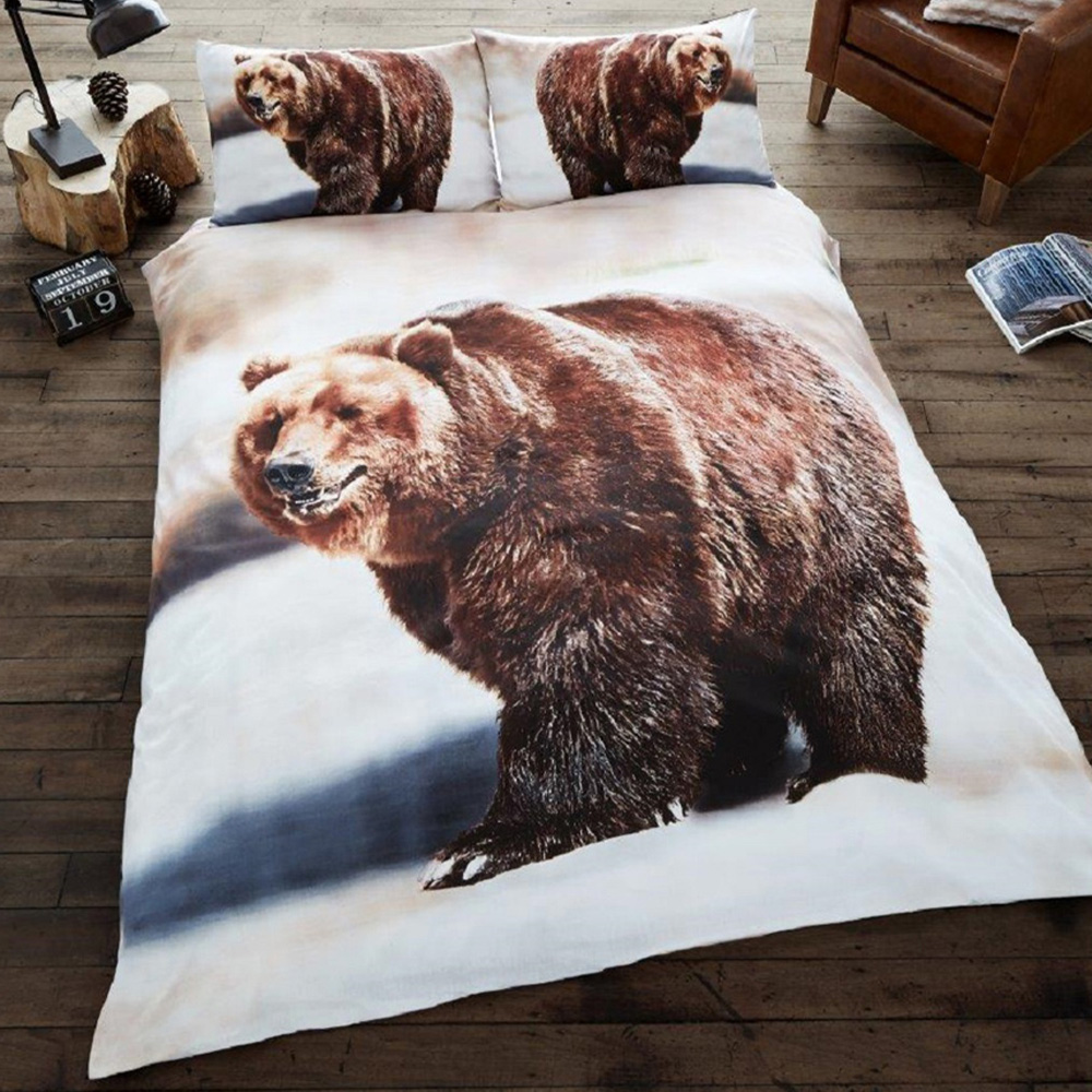 Smart Living King Size 3D Bear Print Duvet Cover Set Image 1