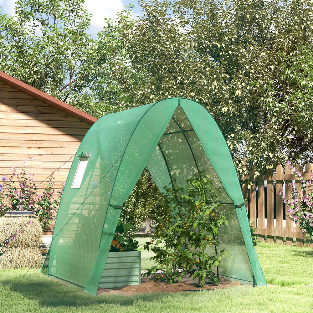 Outsunny 2 Door Green Portable 5.9 x 5.9ft Greenhouse Image 3