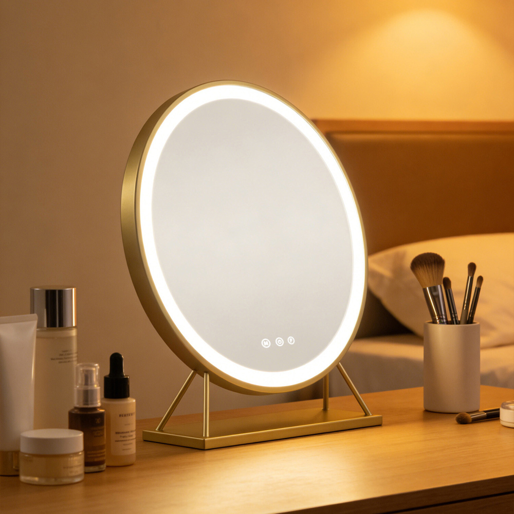 Round Standing Hollywood LED Mirror Image 8