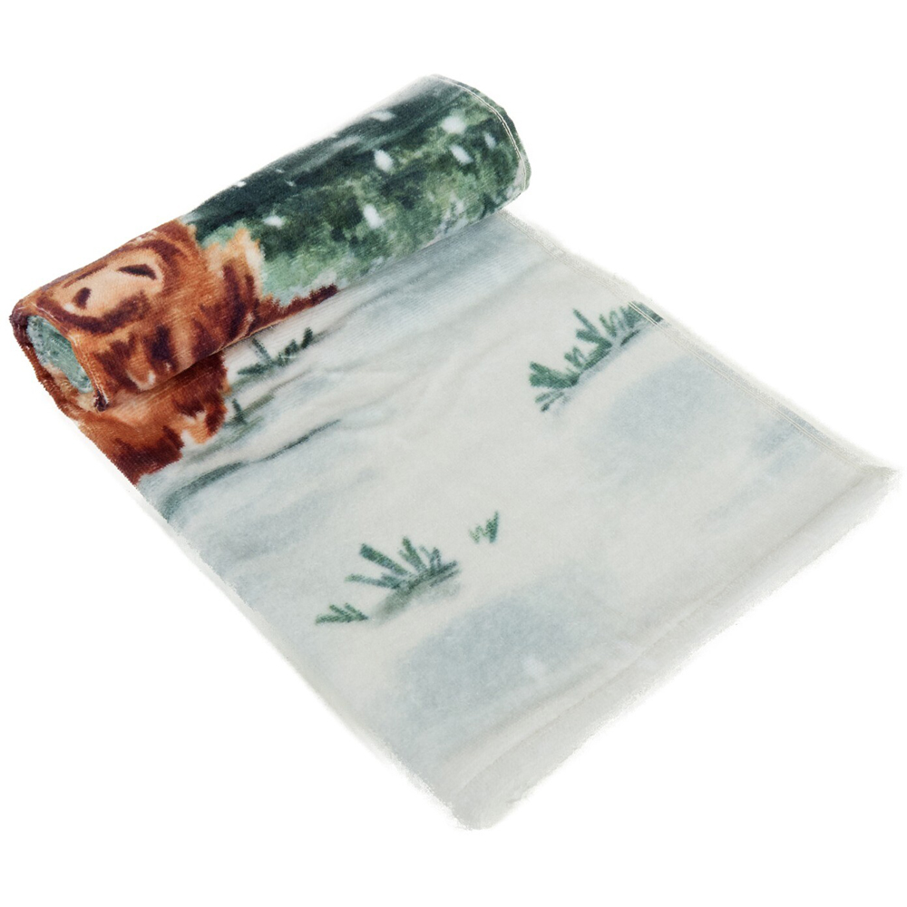 Highland Cow Winter Forest Hand Towel Image 3