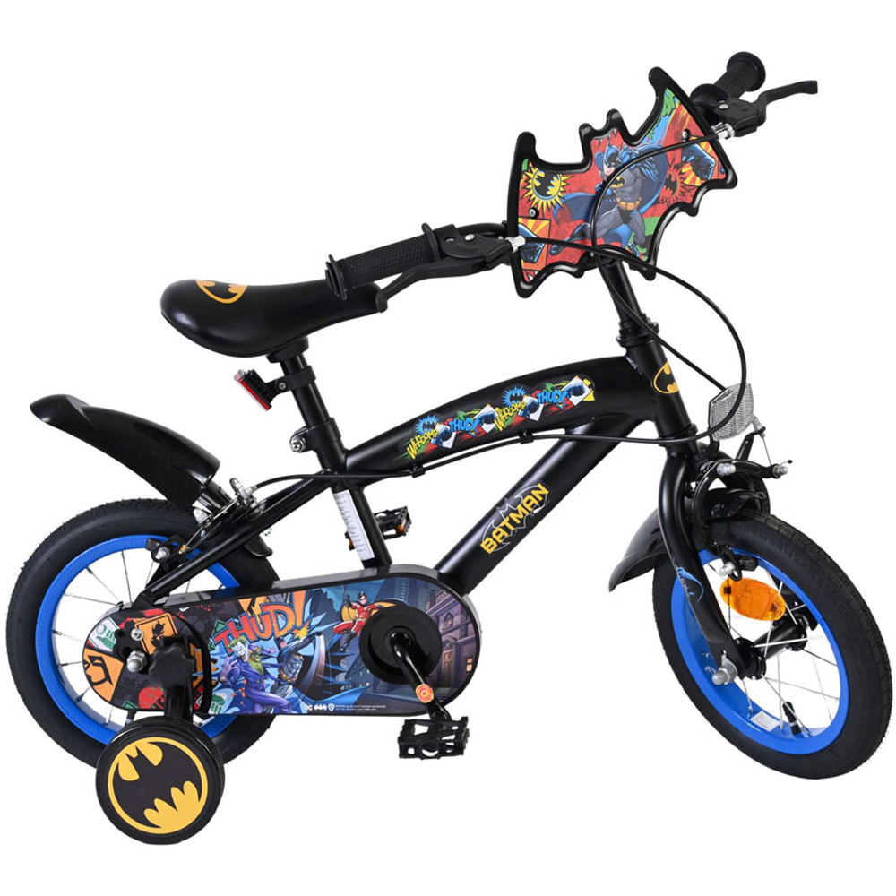 Volare DC Comics Batman Kids 12 inch Multicolour Bike with Stabilisers Image 4