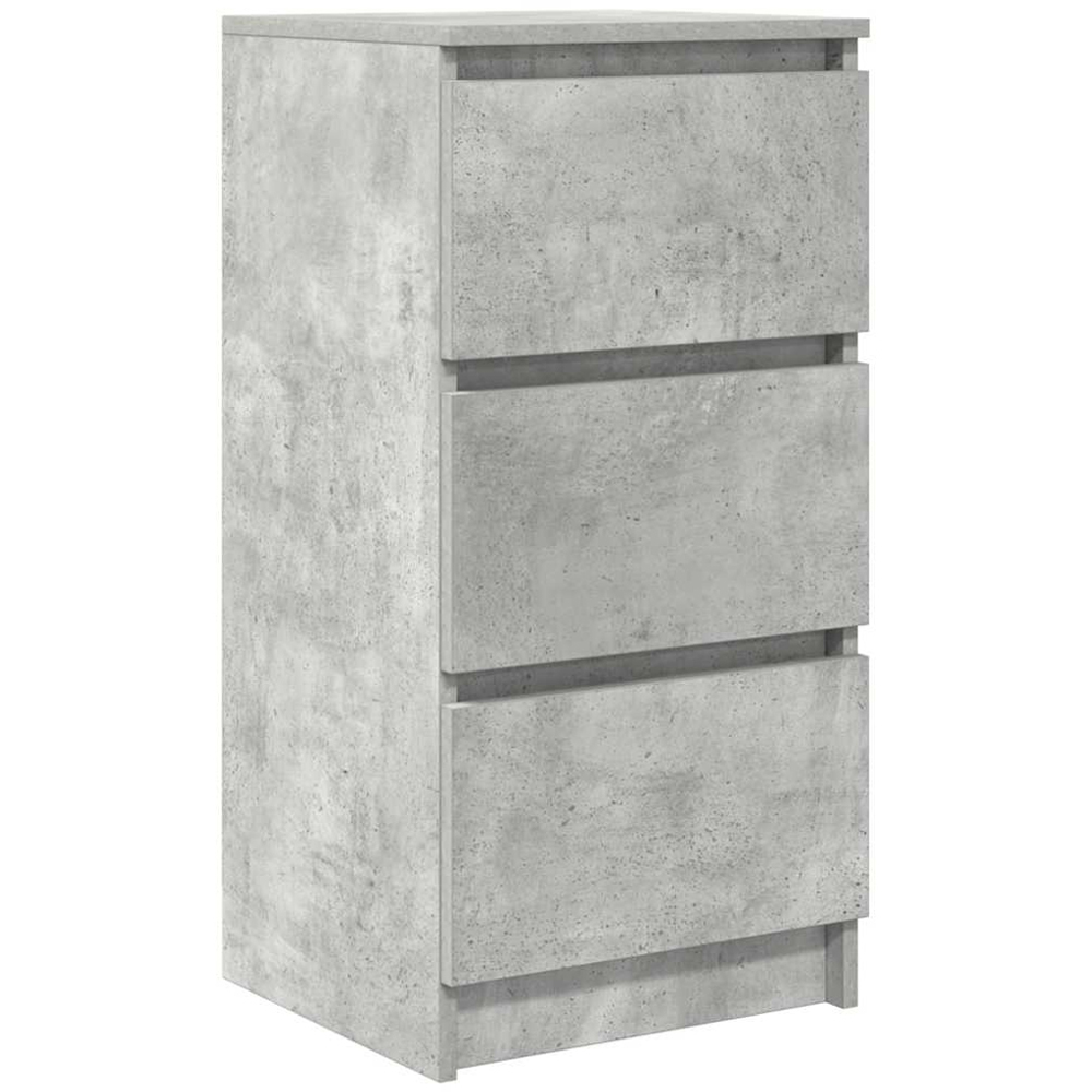 vidaXL 3 Drawer Concrete Grey Wooden Sideboard Image 2