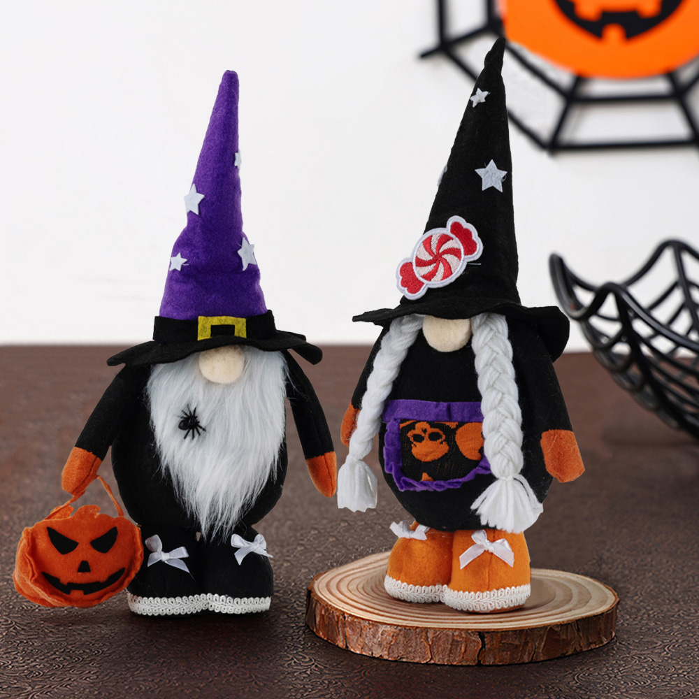 Living and Home Halloween Black and Purple Faceless Gnome Decor 2 Pack Image 7