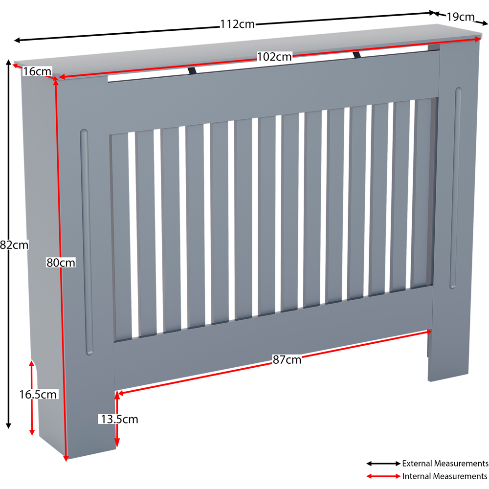 Vida Designs Chelsea Grey Medium Radiator Cover Image 8