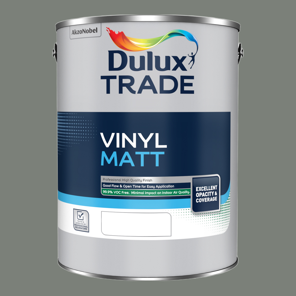 Dulux Trade Waxed Khaki Walls and Ceilings Vinyl Matt Paint 5L Image 2