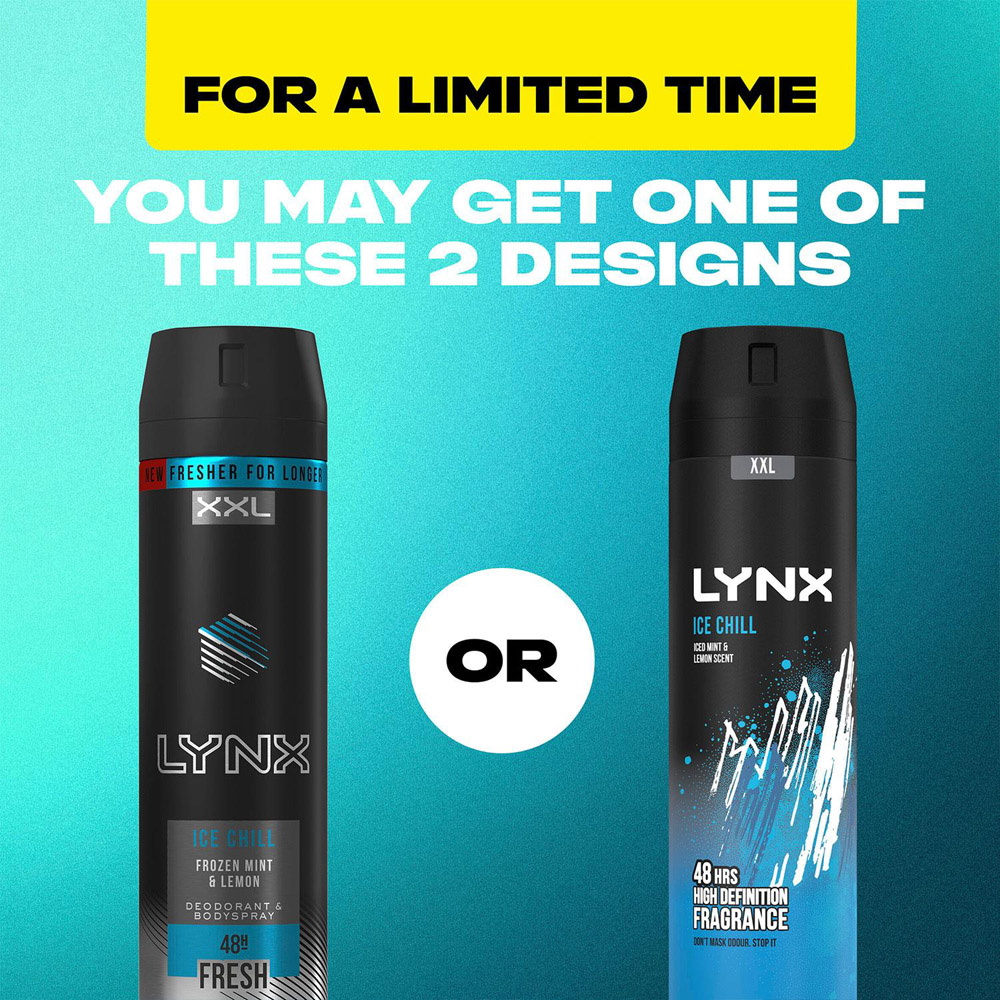 Lynx Ice Chill Shower Gel 500ml and XXL Body Spray 250ml Bundle Image 4