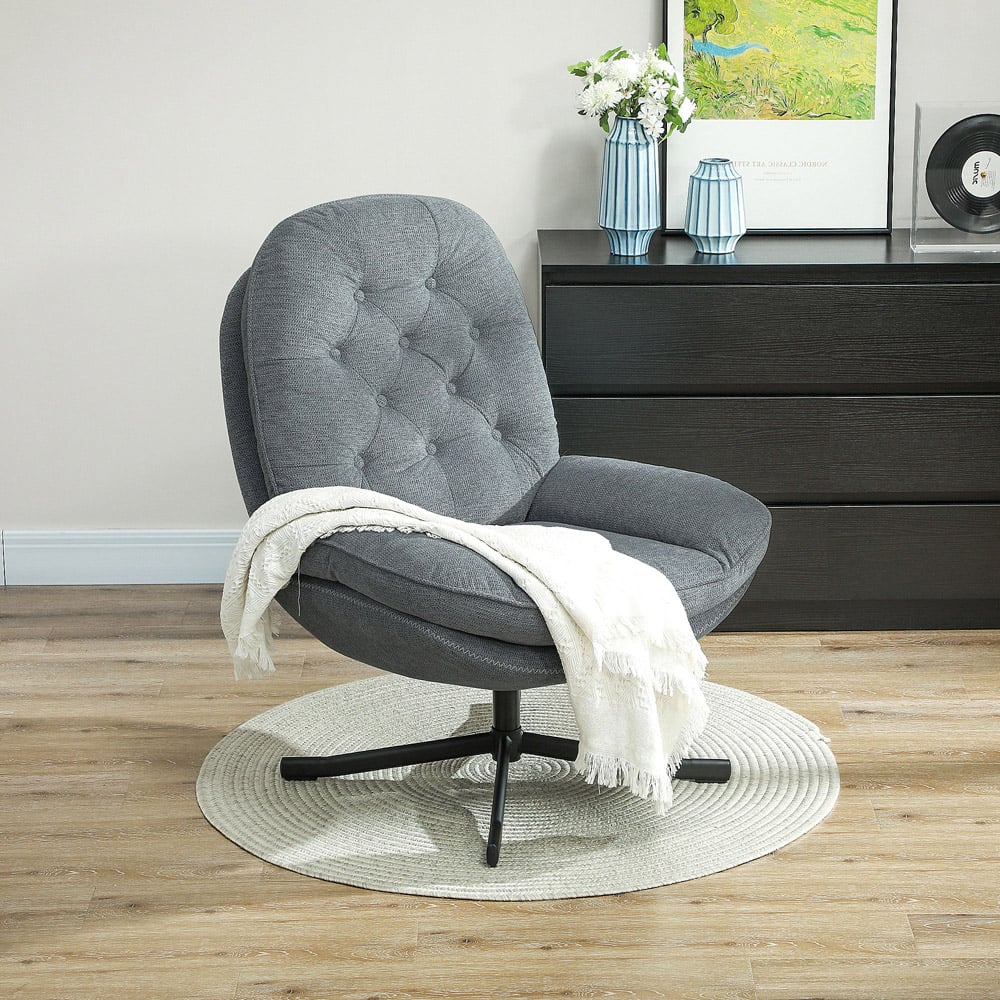 Portland Grey Swivel Accent Chair Image 4