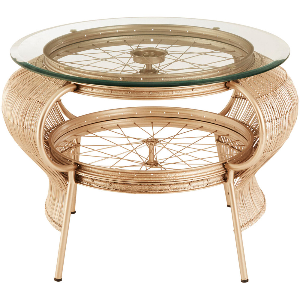 Premier Housewares Mantis Champagne Gold Finish Coffee Table Image 3