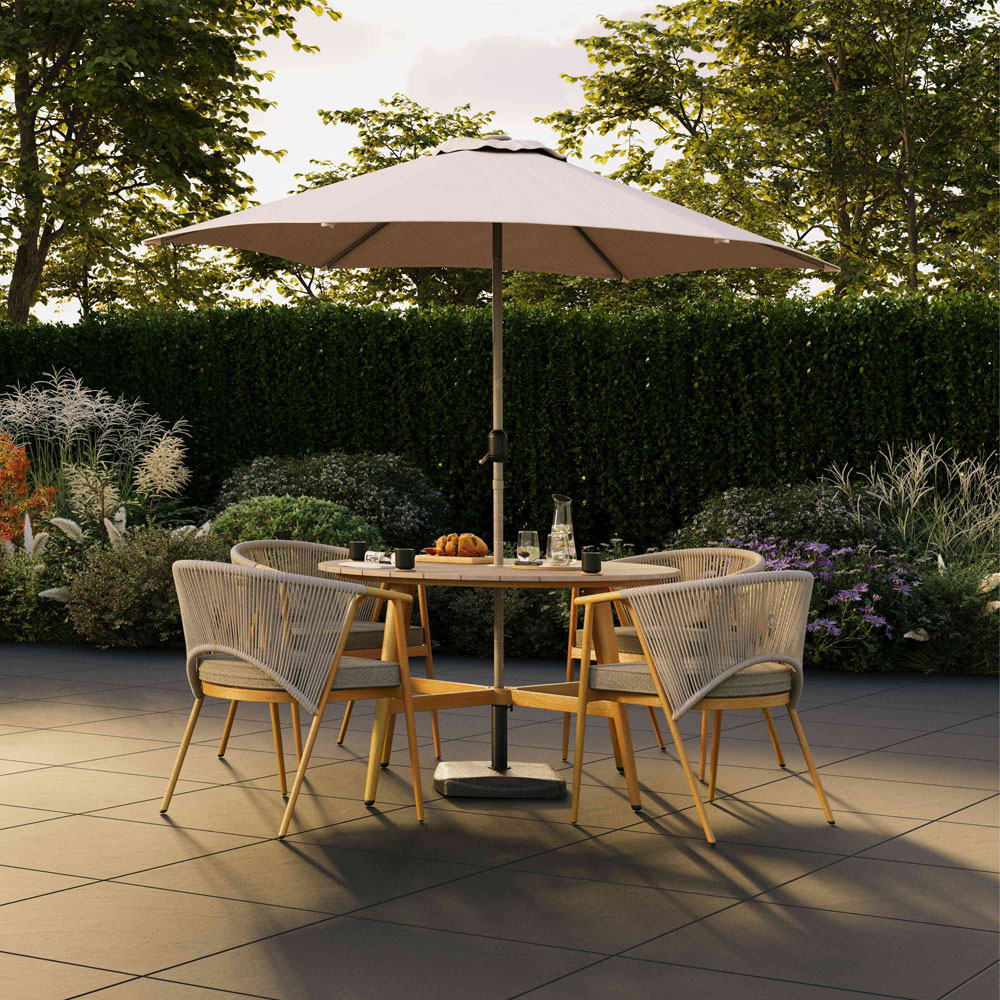 Charles Bentley Almada 4 Seater Rope Weave Garden Dining Set Image 7