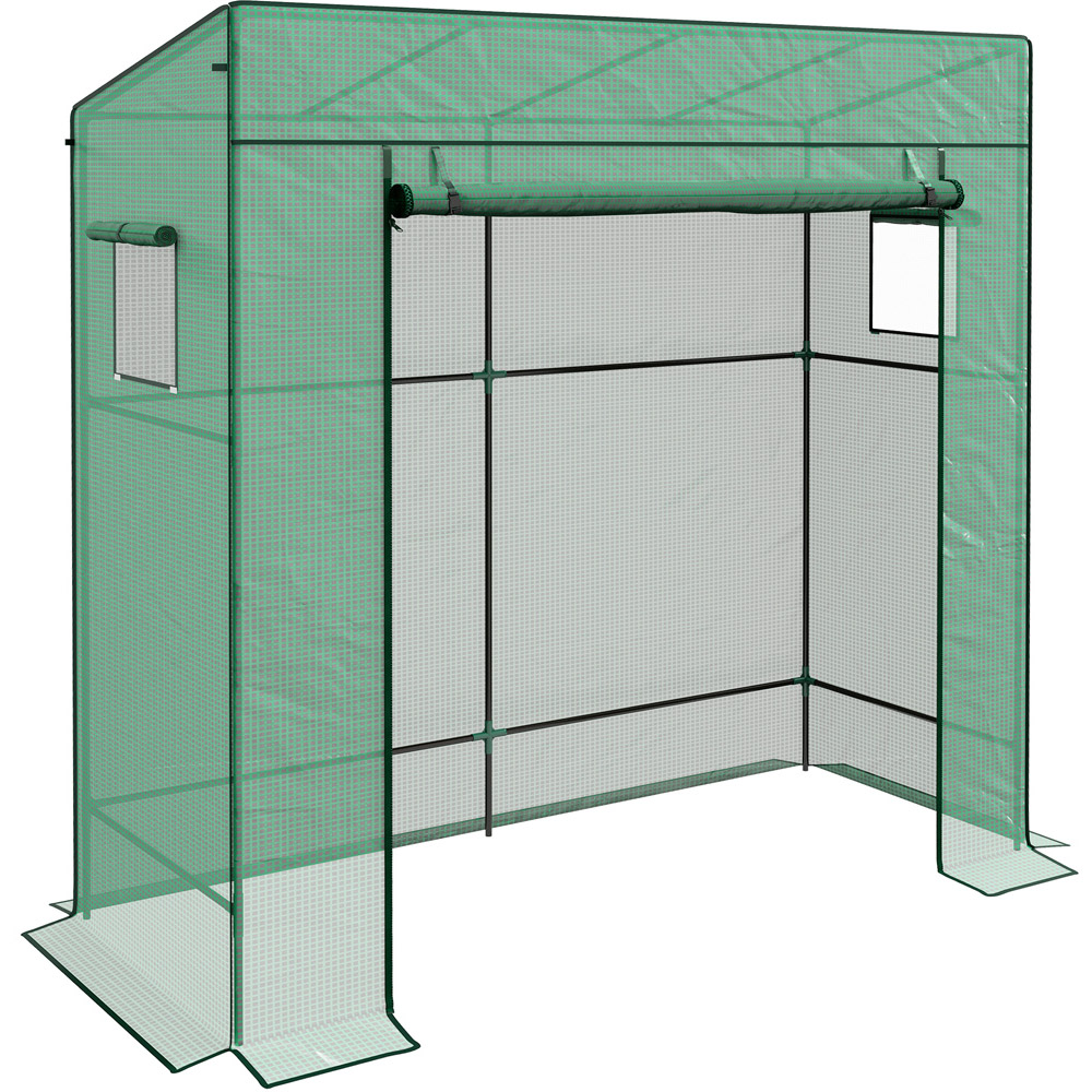 Outsunny Green PE 6 x 6ft Walk In Greenhouse Image 1