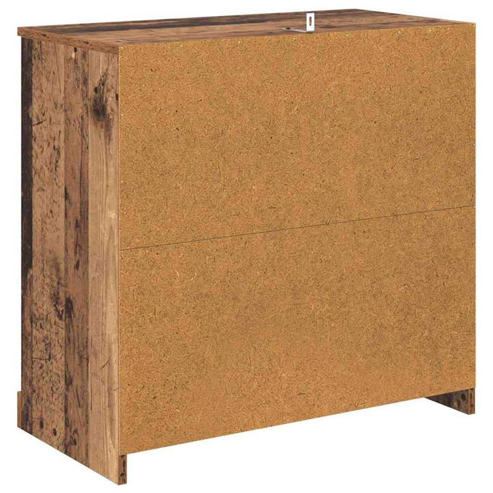 vidaXL 3 Drawer Old Wood Modern Sideboard Set of 2 Image 9