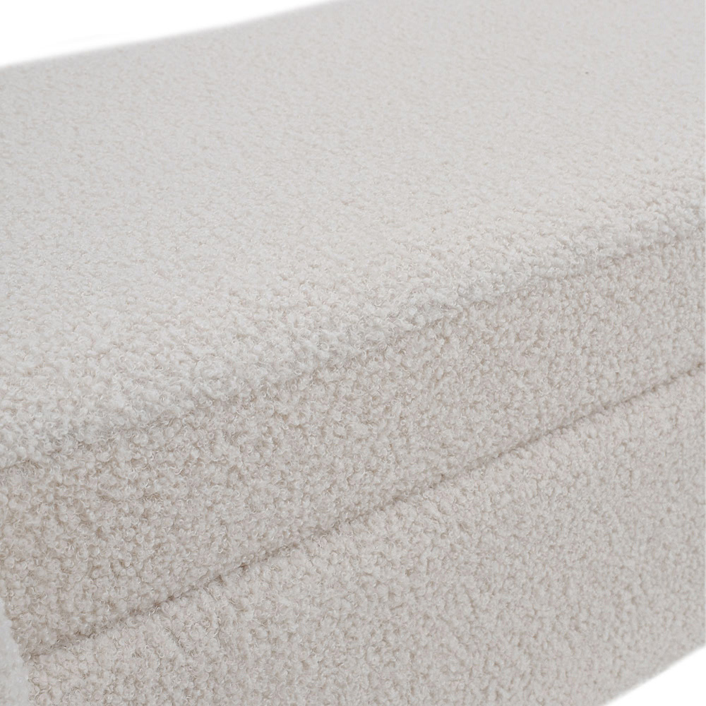 Living and Home White Modern Upholstered Accent Bench Image 7
