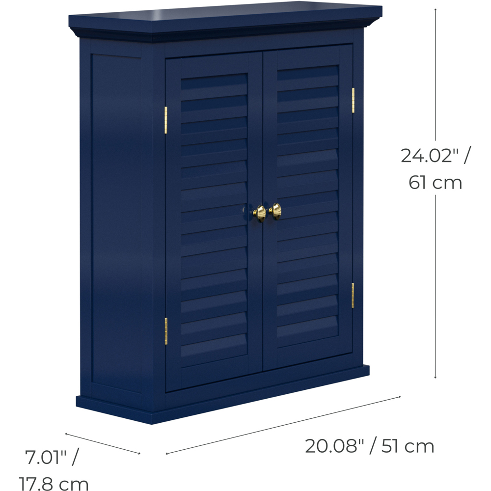 Teamson Home Glancy 2 Shutter Doors Navy Removable Wooden Corner Wall Cabinet Image 9