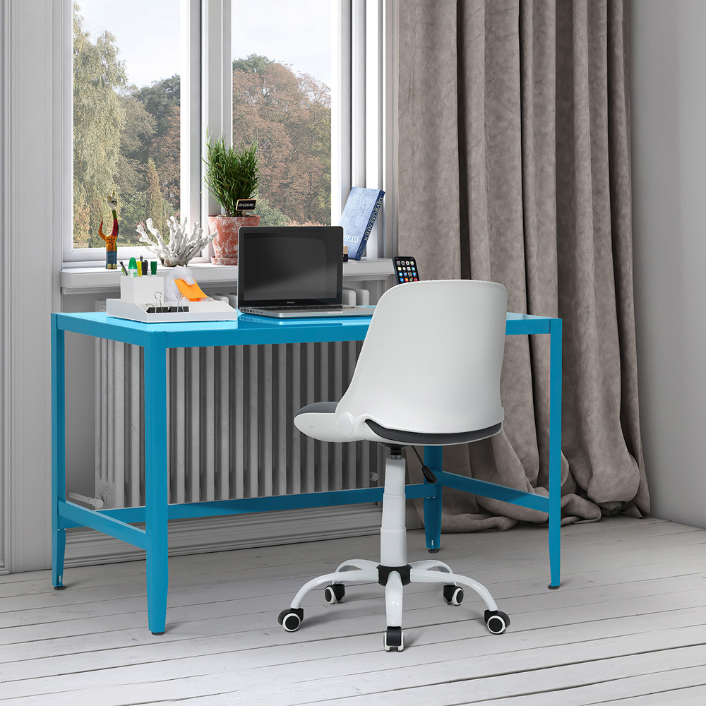 Sewing Online 18617 White and Grey Hydraulic Foldable Sewing and Office Chair Image 7