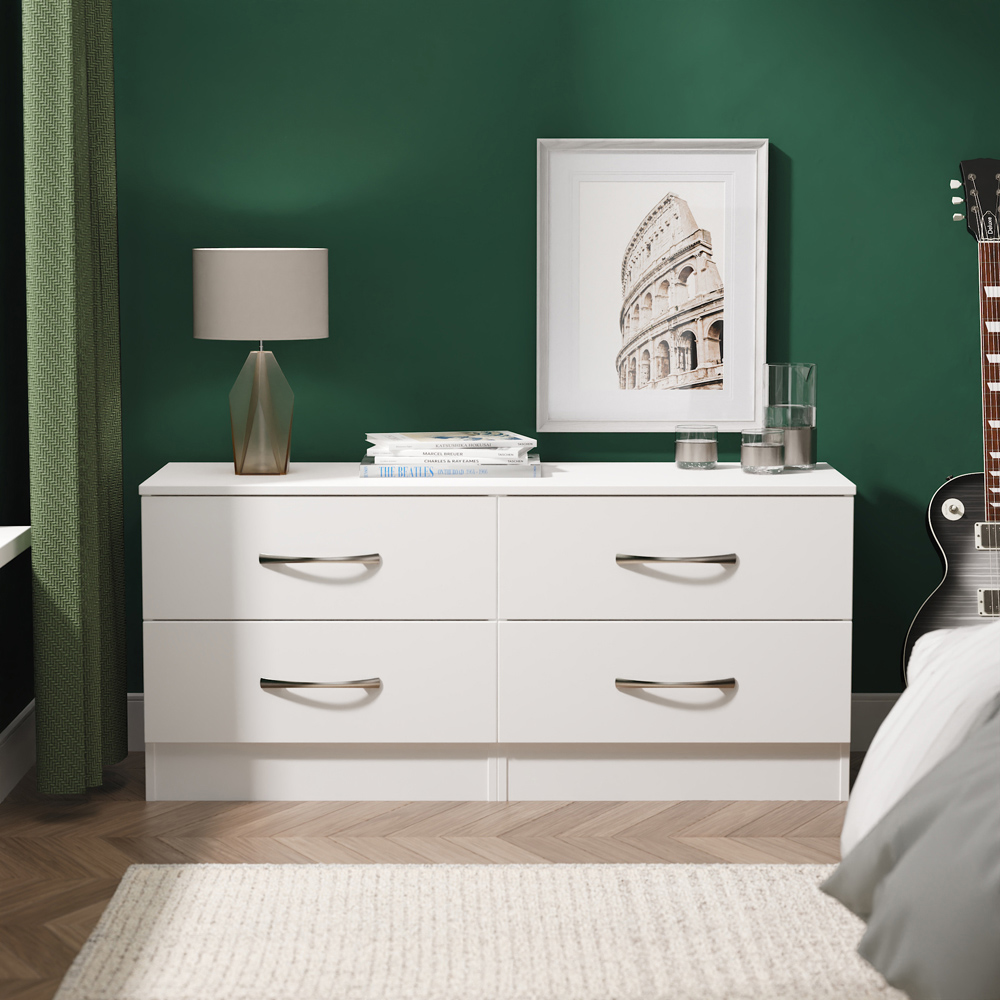 Crowndale Avon 4 Drawer White Matt Bed Box Ready Assembled Image 7