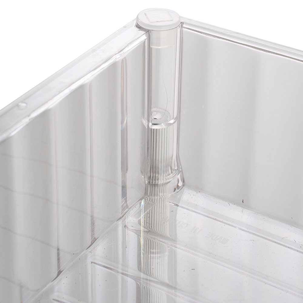 Living and Home 4 Shelf Clear Rolling Storage Cart Image 5
