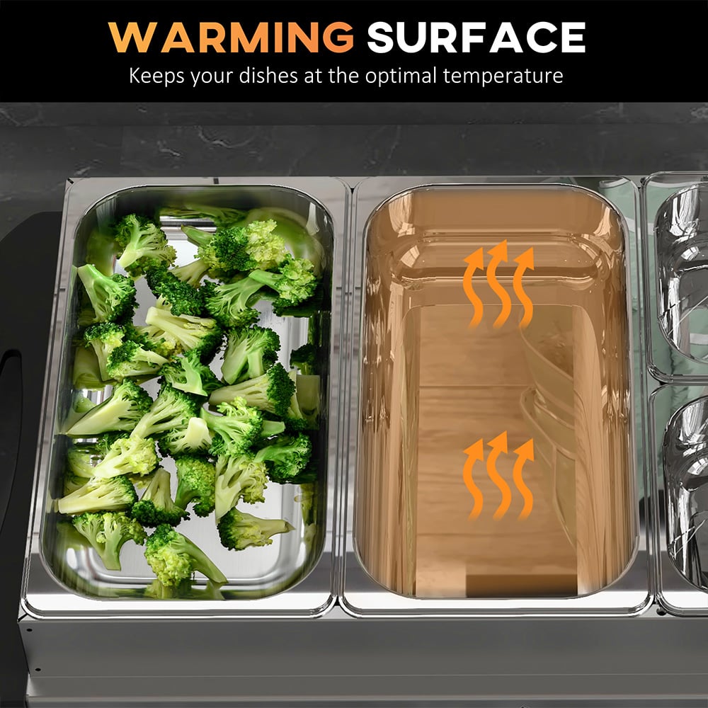 HOMCOM 800-173V70SR 4 Tray Electric Food Warmer 300W Image 6