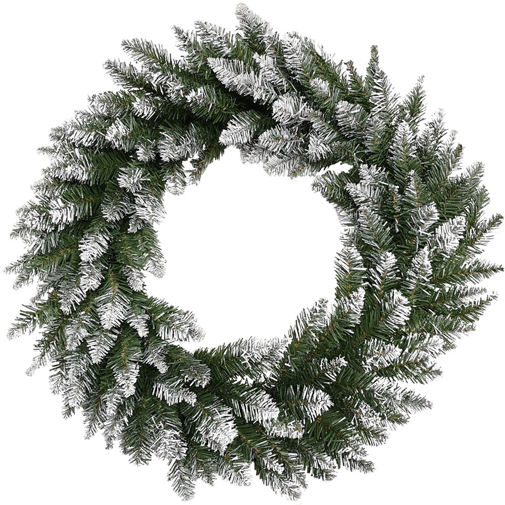 Samuel Alexander Snow Tipped Christmas Wreath Green 60cm Image 1
