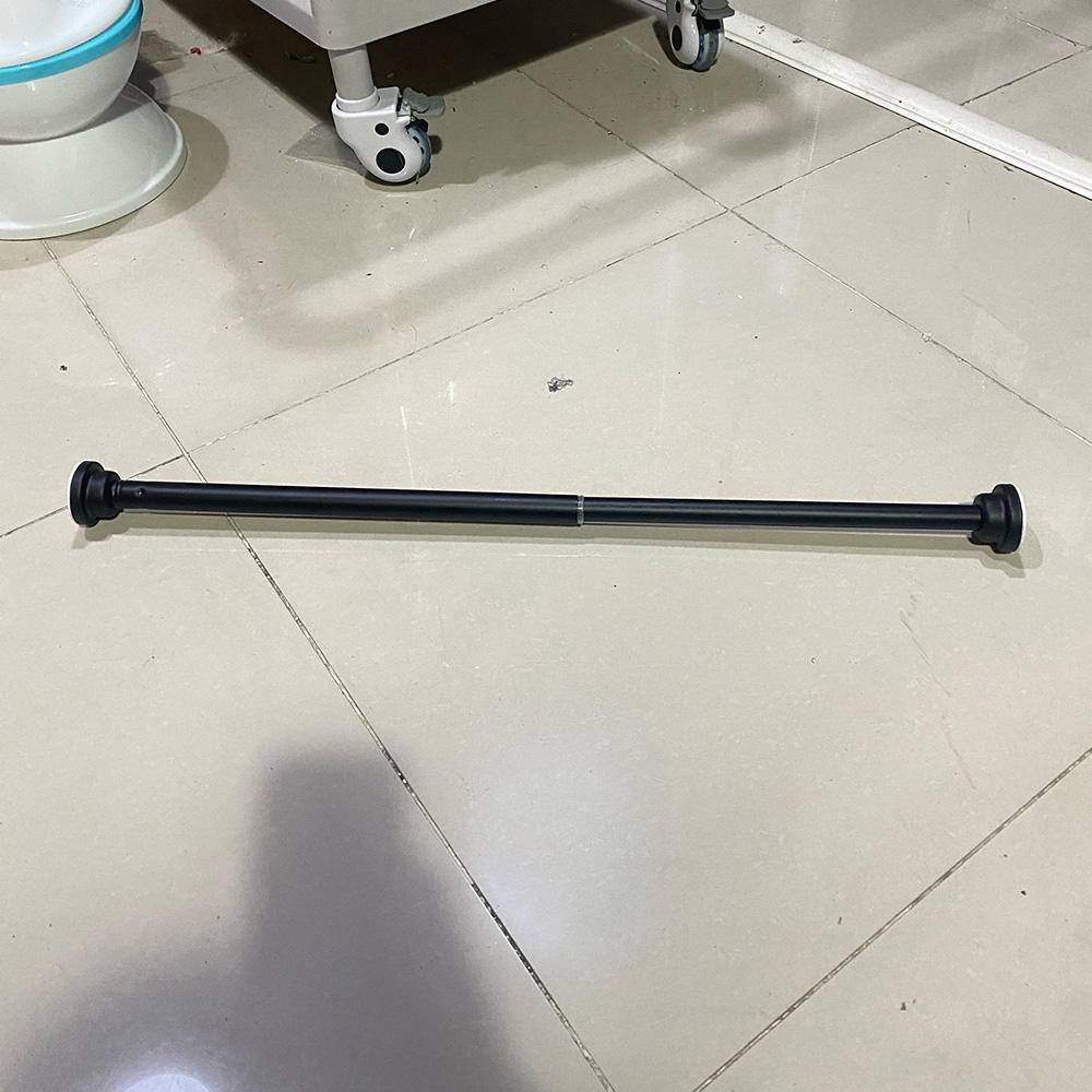 Living and Home 45-210cm Black Stainless Steel Telescopic Curtain Rod Image 2