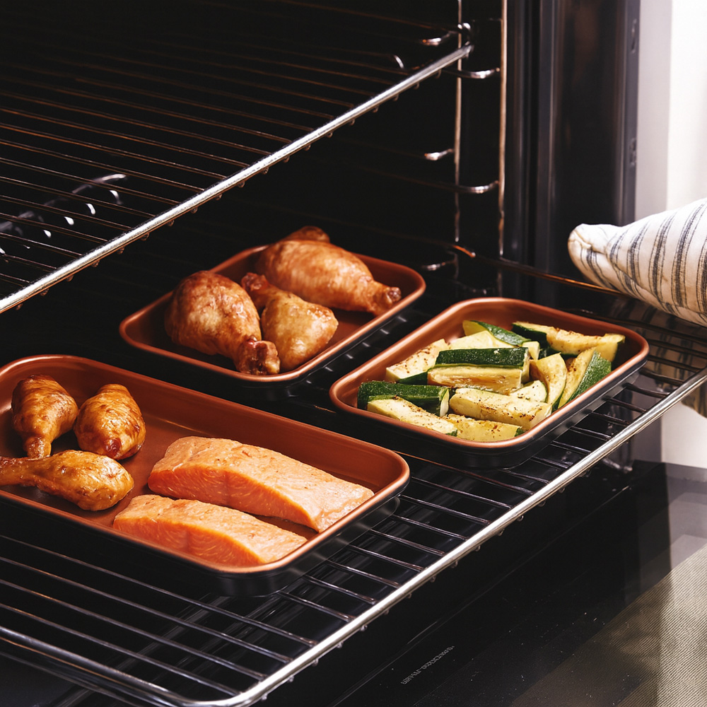 Avilo Ceratitanware Ceramic Non-Stick Oven Tray Set of 3 Image 5