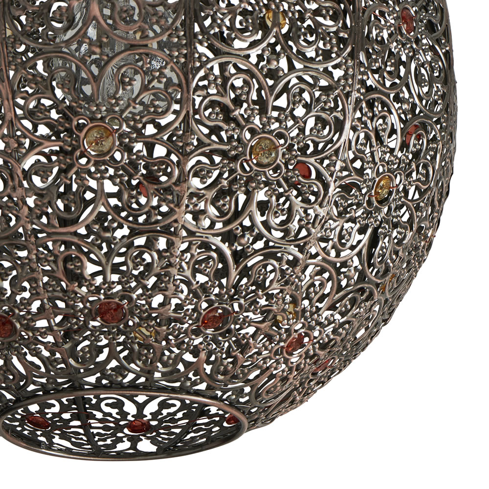 Wilko Morrocan Bronze-Effect Sphere Pendant Light Shade Image 3