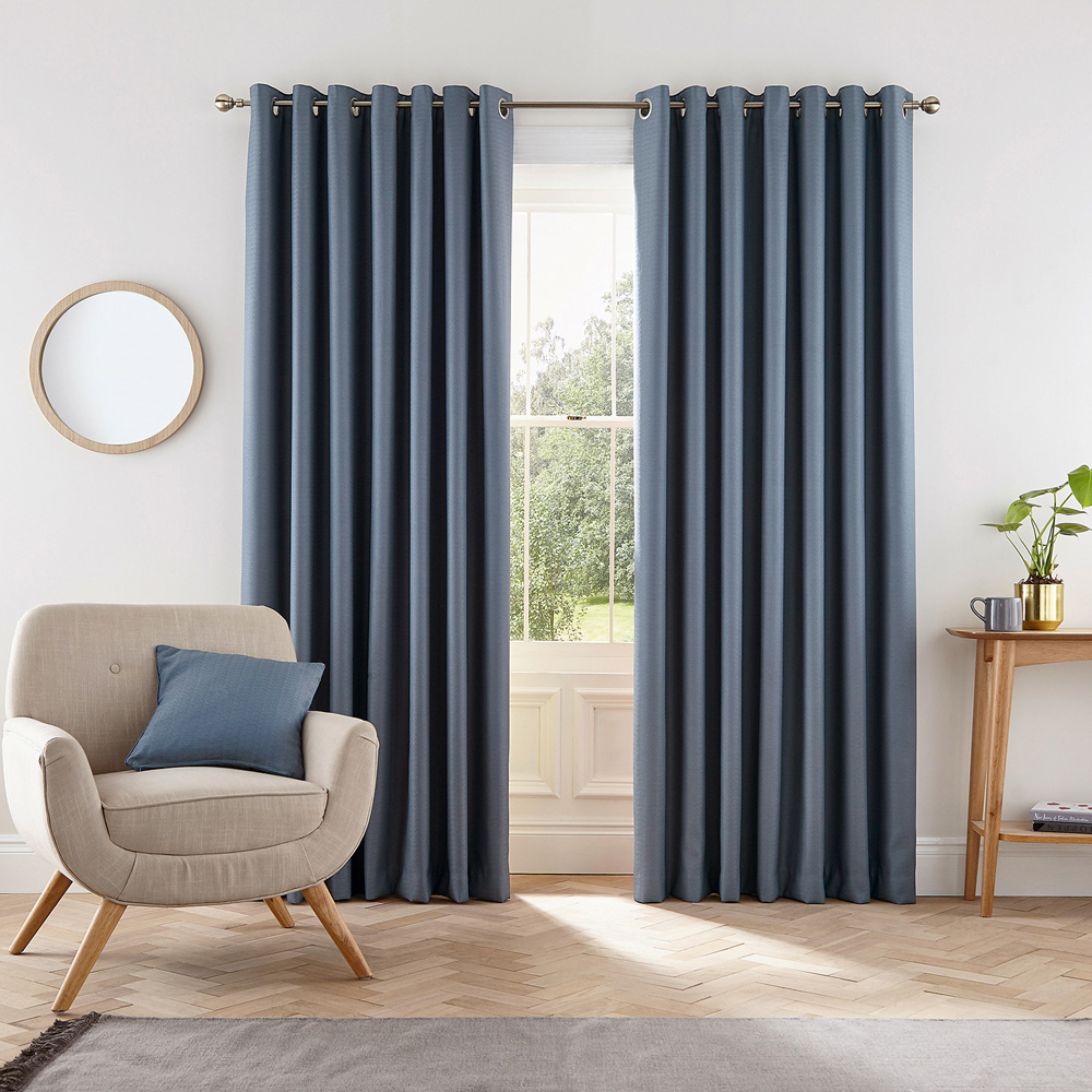 Helena Springfield Eden Blue Lined Eyelet Curtains 168 x 137cm Image 4