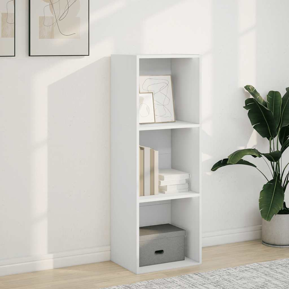 vidaXL 3 Shelf White Bookcase Image 7