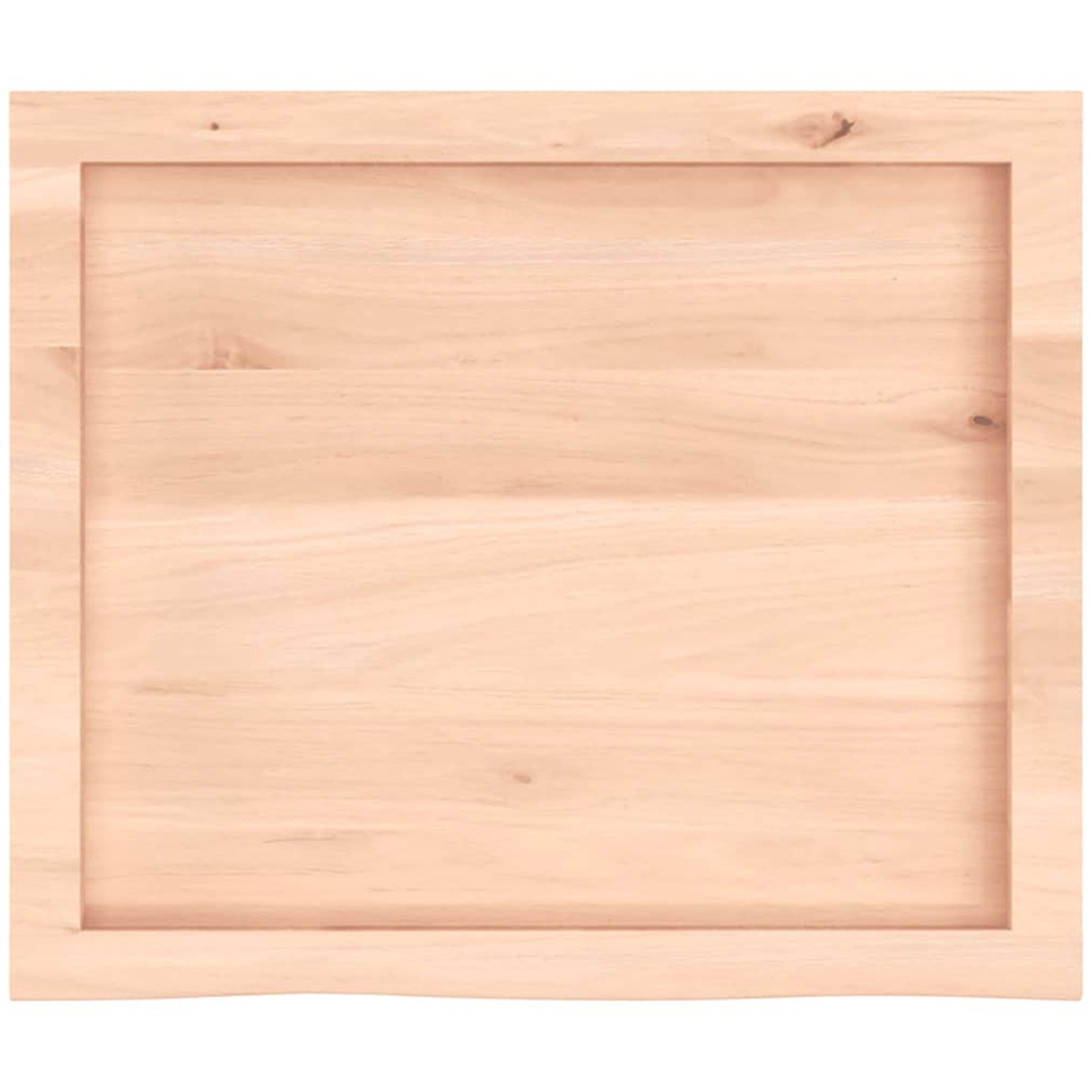 vidaXL 60cm Natural Untreated Solid Oak Wood Floating Wall Shelf Image 4