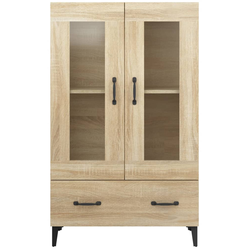 vidaXL 2 Glass Door Single Drawer Sonoma Oak Highboard Image 3