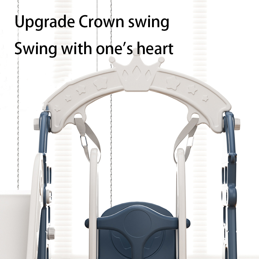 Living and Home Blue 3 in 1 Toddler Plastic Swing Slide and Climber Playset Image 2
