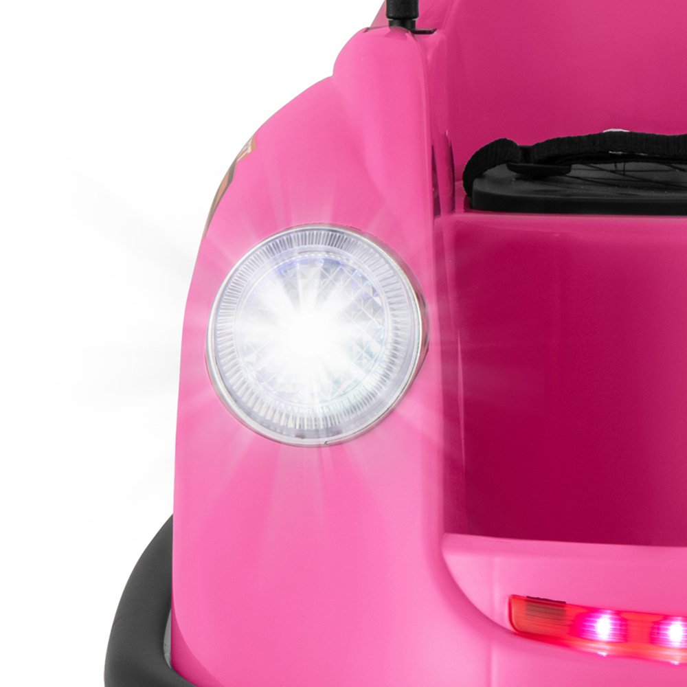 Costway Kids Pink Ride On Bumper Car with Remote Control and Music 12V Image 6