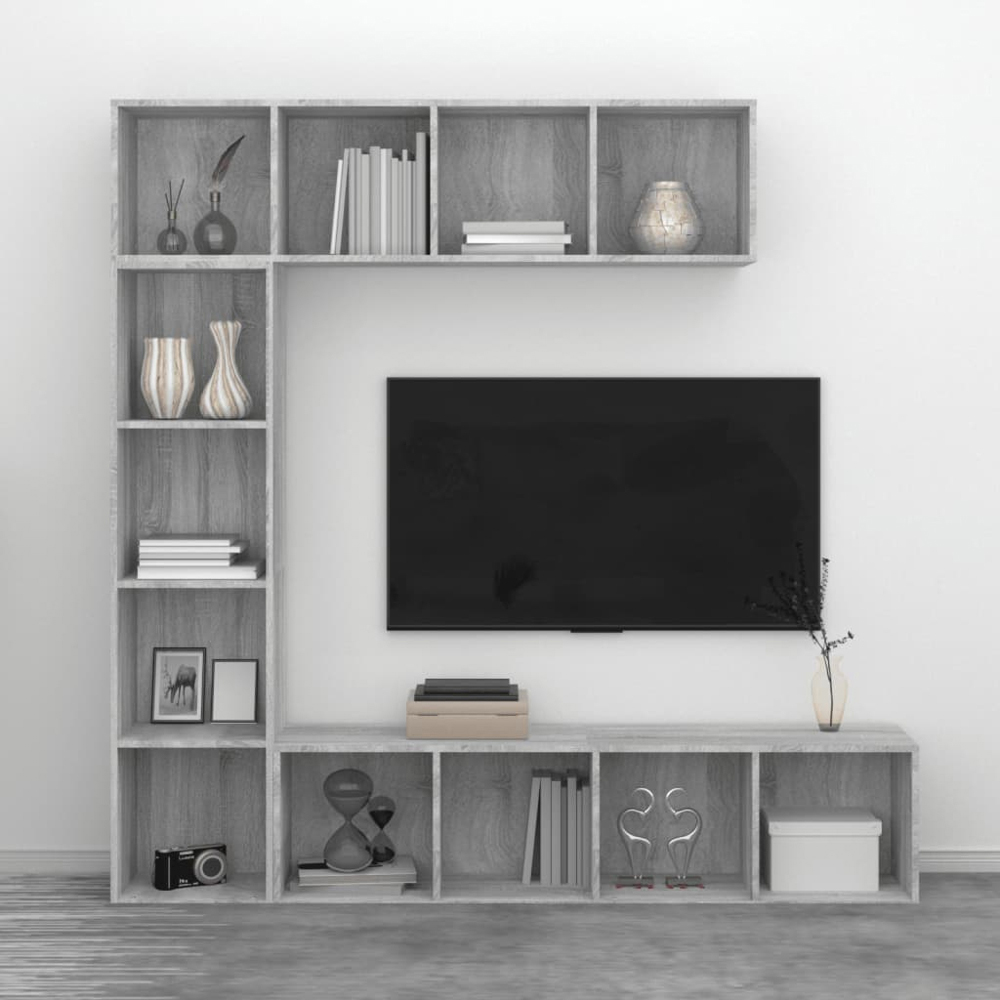 vidaXL 12 Shelf Grey Sonoma Bookcase Image 4