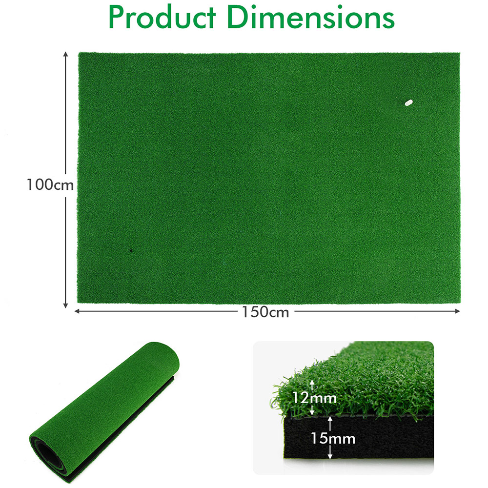 Costway Golf Hitting Mat with Synthetic Turf and 2 Tee Positions Image 9
