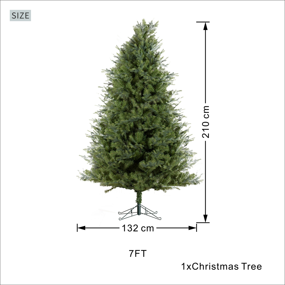 Abrihome Green Artificial Christmas Tree with 1126 Tips and Metal Stand 7ft Image 9
