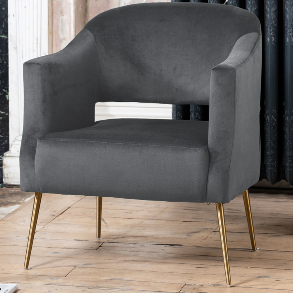 Artemis Home Hobson Grey Velvet Accent Chair | Wilko