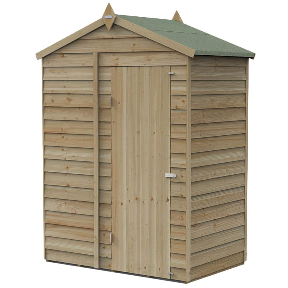 Forest Garden 4LIFE 5 x 3ft Single Door Apex Shed Image 1