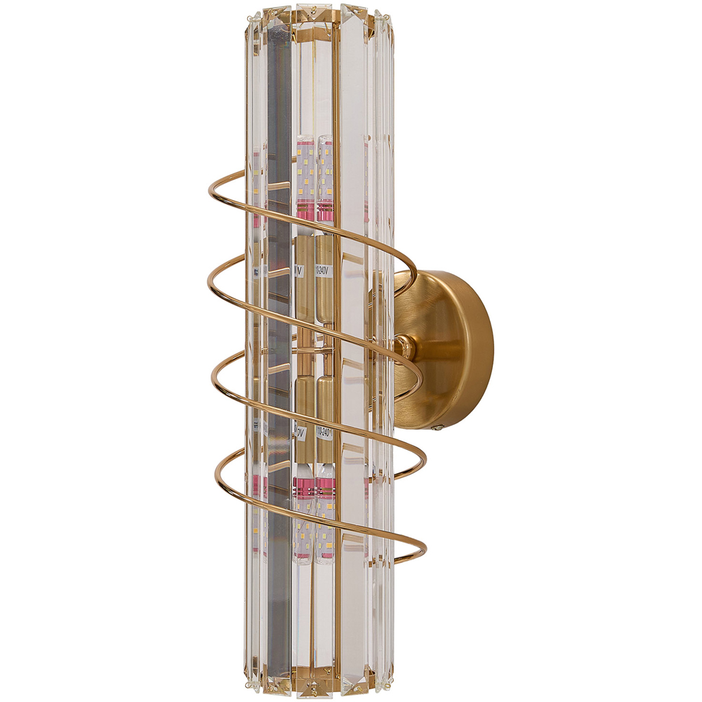 Living and Home Antique Gold Crystal E14 Double Wall Light Image 4