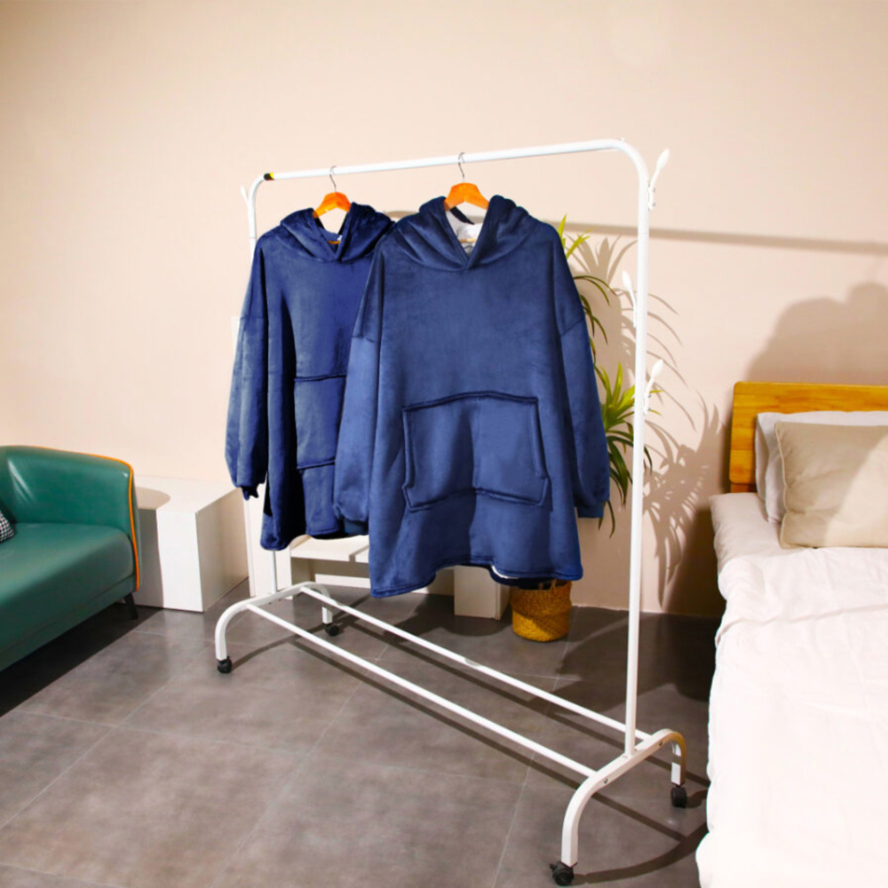 Alivio Premium Pancho Sherpa Hoodie Oversize Navy Image 2